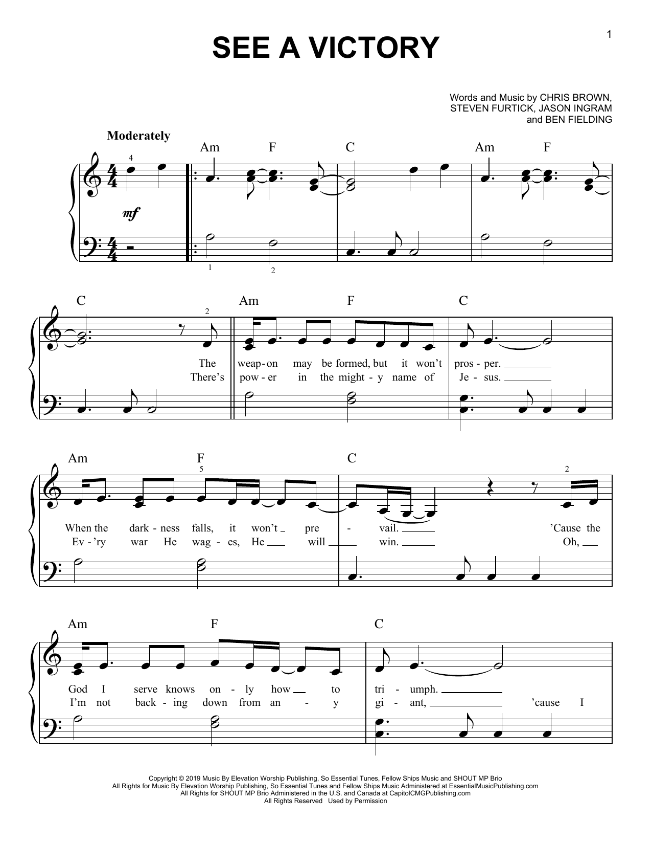 Elevation Worship See A Victory sheet music notes and chords. Download Printable PDF.