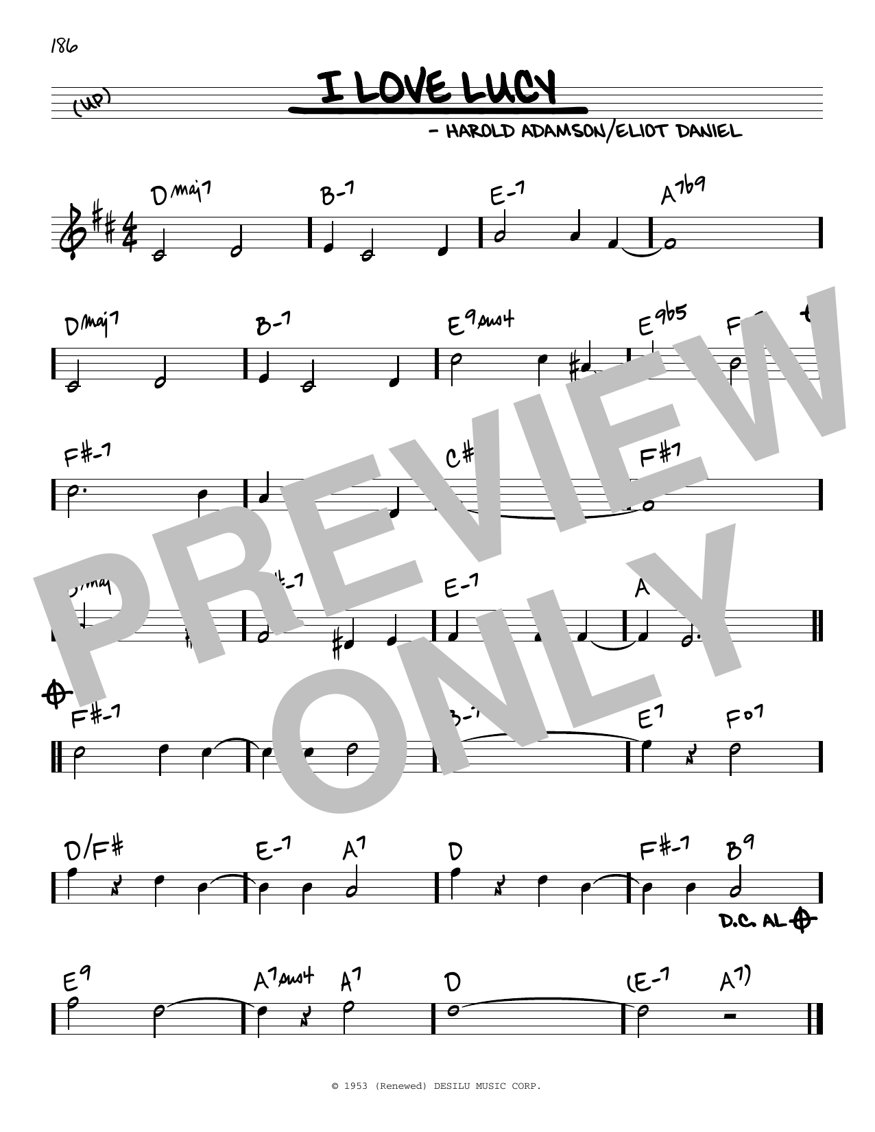 Learn to play Eliot Daniel and Harold Adamson I Love Lucy sheet music for Real Book – Melody & Chords in minutes. Price: 5.9900$ Eliot Daniel and Harold Adamson I Love Lucy sheet music notes and chords arranged for Real Book – Melody & Chords