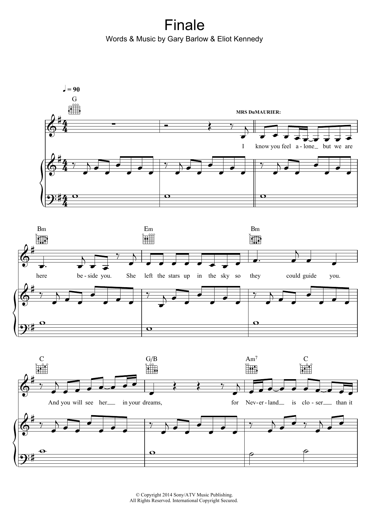 Gary Barlow & Eliot Kennedy Finale (All That Matters) (from 'Finding Neverland') sheet music notes and chords arranged for Piano, Vocal & Guitar Chords