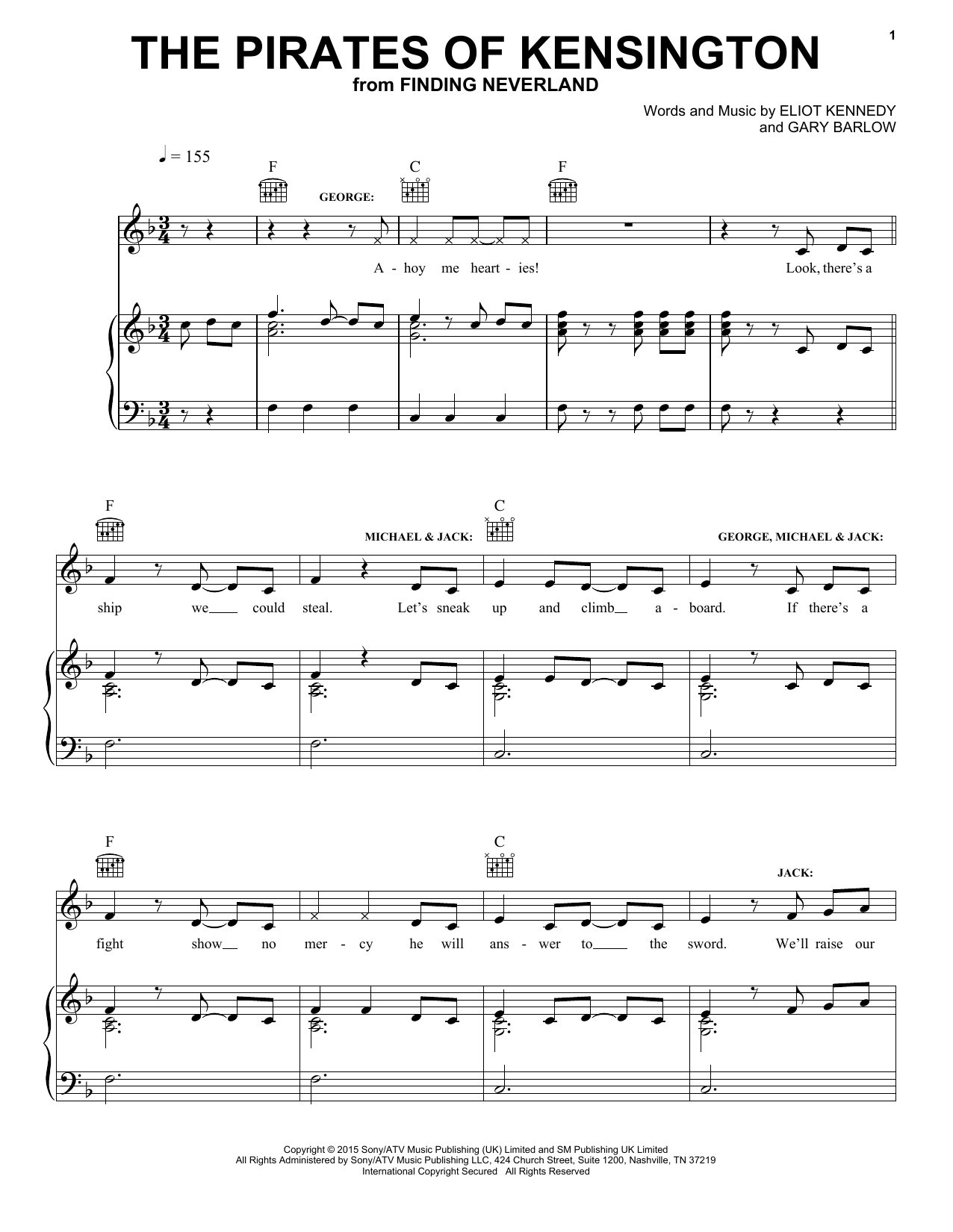 Learn to play Eliot Kennedy The Pirates Of Kensington sheet music for Piano, Vocal & Guitar Chords (Right-Hand Melody) in minutes. Price: 7.8900$ Eliot Kennedy The Pirates Of Kensington sheet music notes and chords arranged for Piano, Vocal & Guitar Chords (Right-Hand Melody)