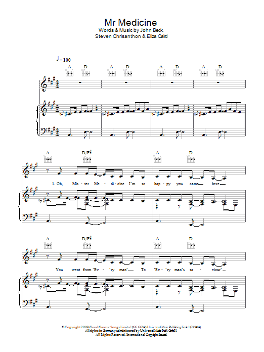 Learn to play Eliza Doolittle Mr Medicine sheet music for Piano, Vocal & Guitar Chords in minutes. Price: 7.8900$ Eliza Doolittle Mr Medicine sheet music notes and chords arranged for Piano, Vocal & Guitar Chords