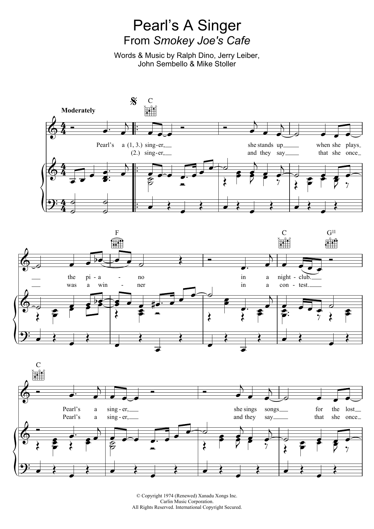 Learn to play Elkie Brooks Pearl's A Singer (from 'Smokey Joe's Cafe') sheet music for Piano, Vocal & Guitar Chords in minutes. Price: 7.8900$ Elkie Brooks Pearl's A Singer (from 'Smokey Joe's Cafe') sheet music notes and chords arranged for Piano, Vocal & Guitar Chords