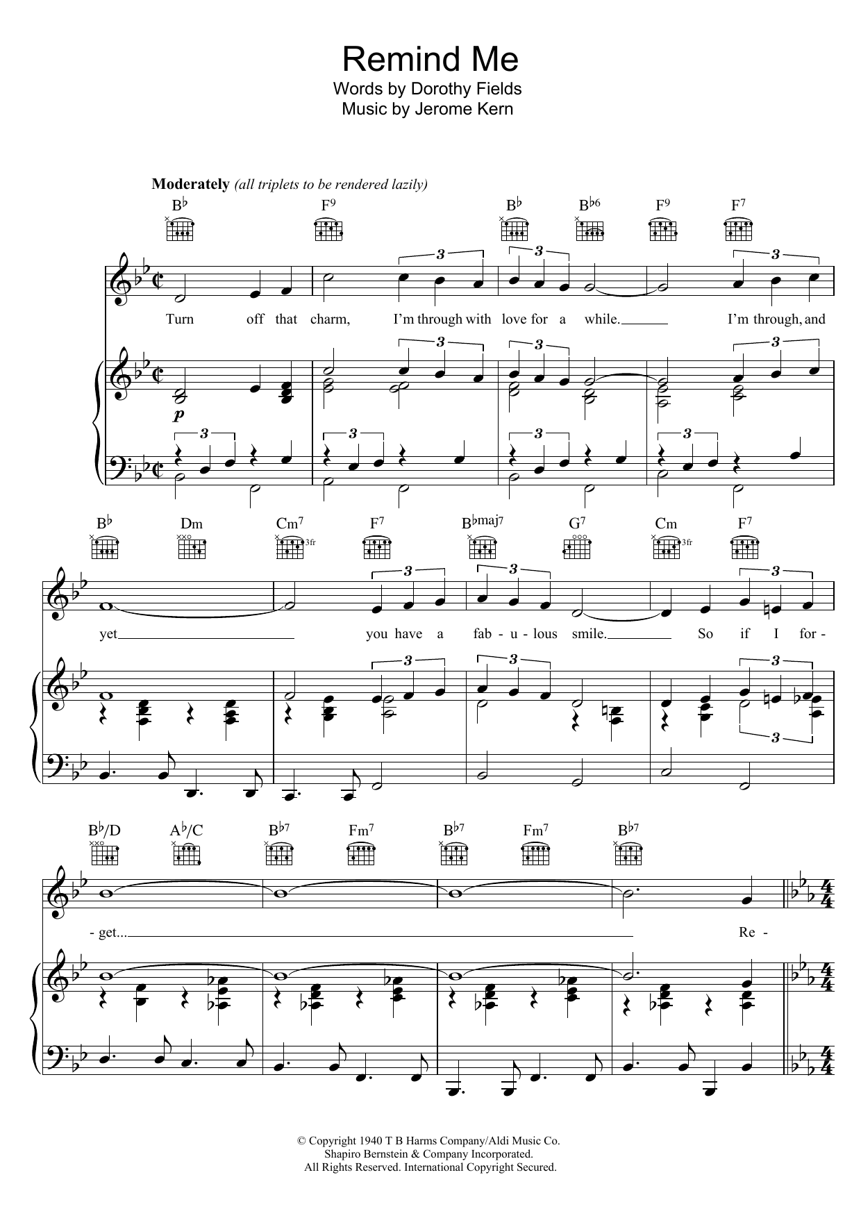 Ella Fitzgerald Remind Me sheet music notes and chords. Download Printable PDF.