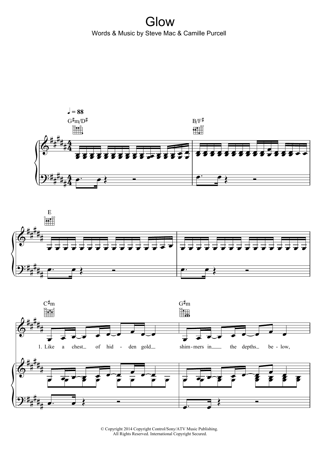 Learn to play Ella Henderson Glow sheet music for Piano, Vocal & Guitar Chords in minutes. Price: 7.8900$ Ella Henderson Glow sheet music notes and chords arranged for Piano, Vocal & Guitar Chords