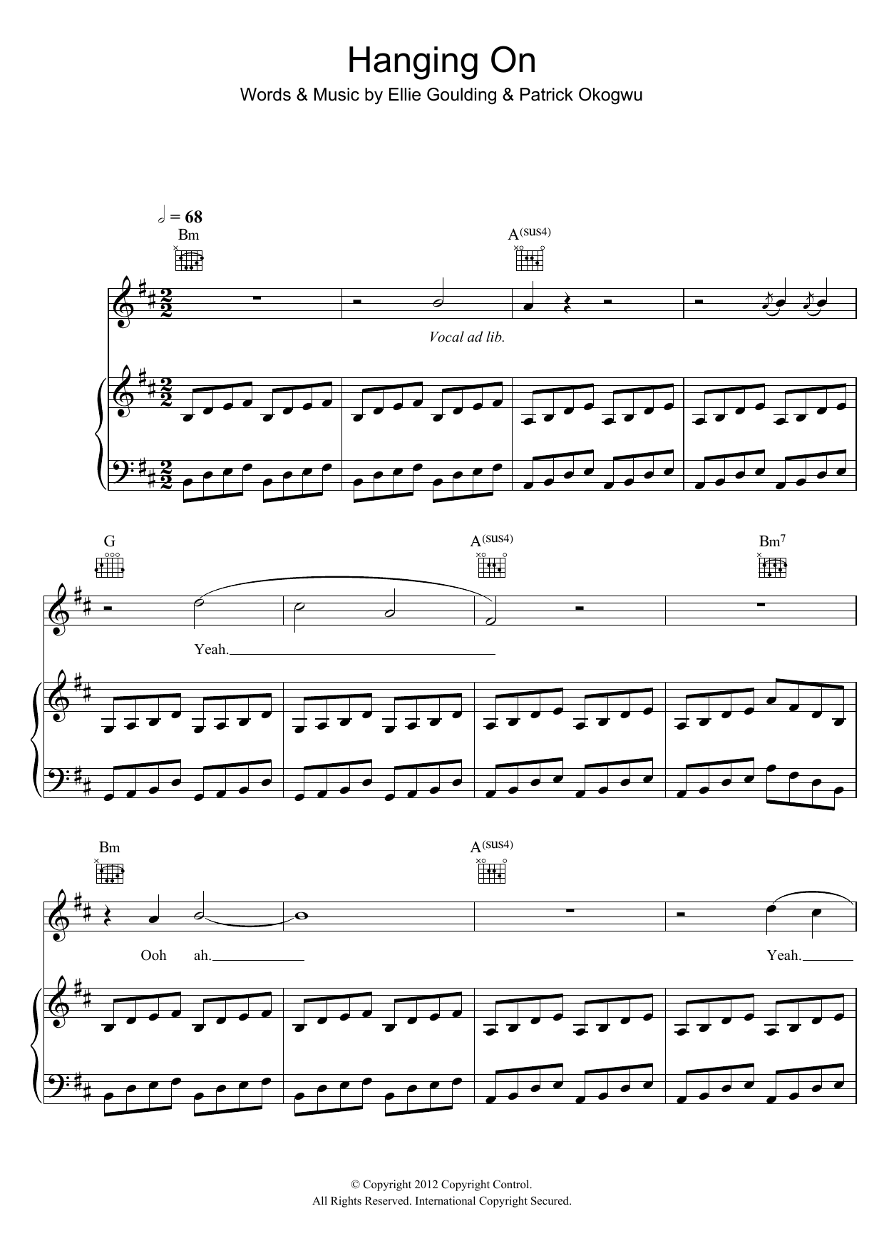 Learn to play Ellie Goulding Hanging On sheet music for Piano, Vocal & Guitar Chords in minutes. Price: 7.8900$ Ellie Goulding Hanging On sheet music notes and chords arranged for Piano, Vocal & Guitar Chords