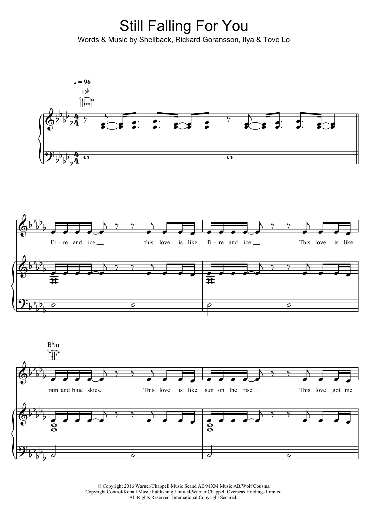 Ellie Goulding Still Falling For You sheet music notes and chords. Download Printable PDF.