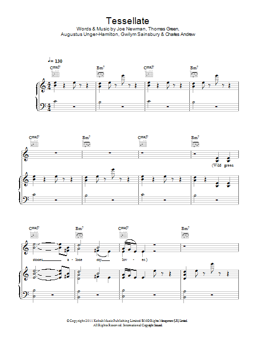 Learn to play Ellie Goulding Tessellate sheet music for Piano, Vocal & Guitar Chords in minutes. Price: 7.8900$ Ellie Goulding Tessellate sheet music notes and chords arranged for Piano, Vocal & Guitar Chords