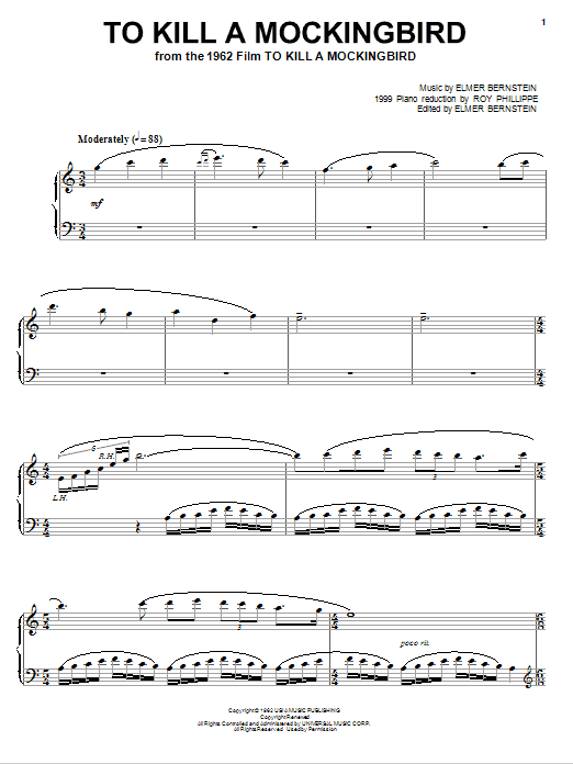 Elmer Bernstein To Kill A Mockingbird sheet music notes and chords. Download Printable PDF.