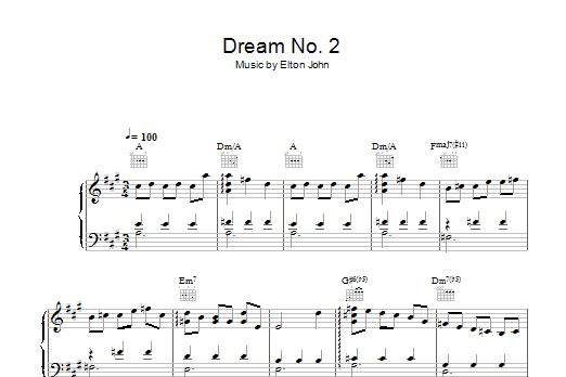 Learn to play Elton John Dream #2 (Instrumental) sheet music for Piano Solo in minutes. Price: 7.8900$ Elton John Dream #2 (Instrumental) sheet music notes and chords arranged for Piano Solo