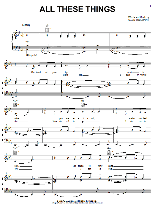 Elvis Costello and Allen Toussaint All These Things sheet music notes and chords. Download Printable PDF.