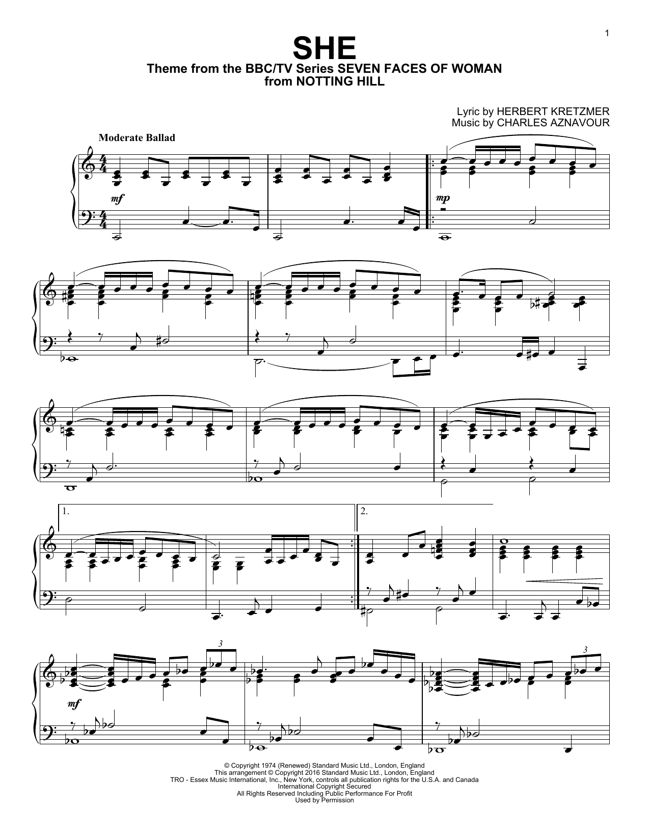 Elvis Costello She sheet music notes and chords. Download Printable PDF.