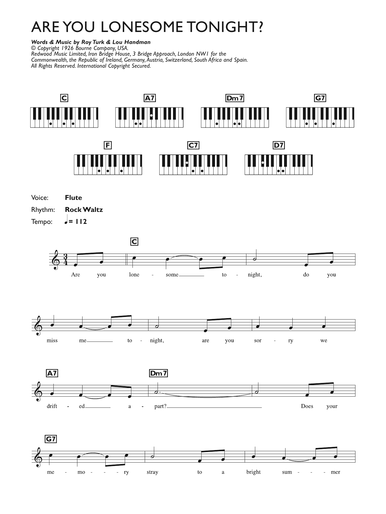 Elvis Presley Are You Lonesome Tonight? sheet music notes and chords. Download Printable PDF.