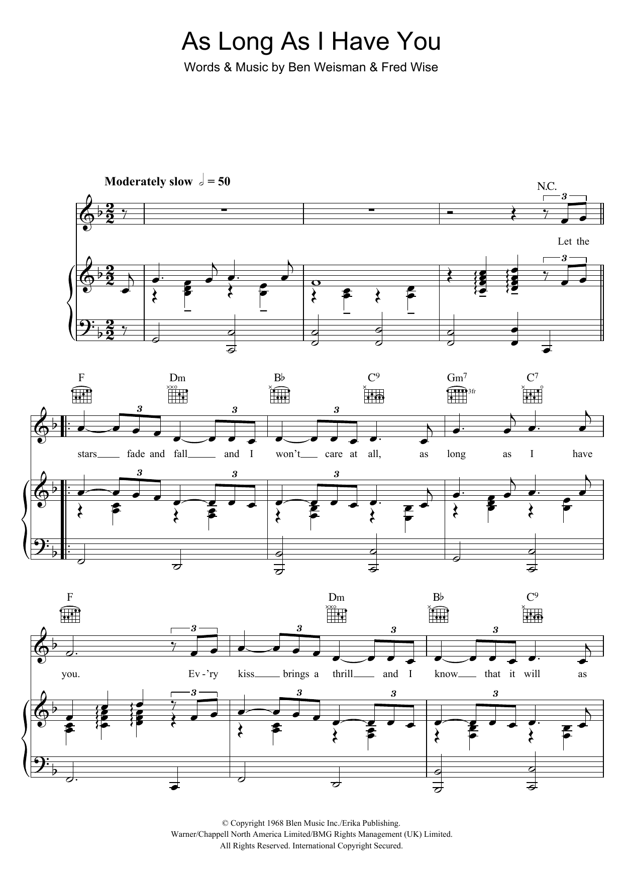 Elvis Presley As Long As I Have You sheet music notes and chords. Download Printable PDF.