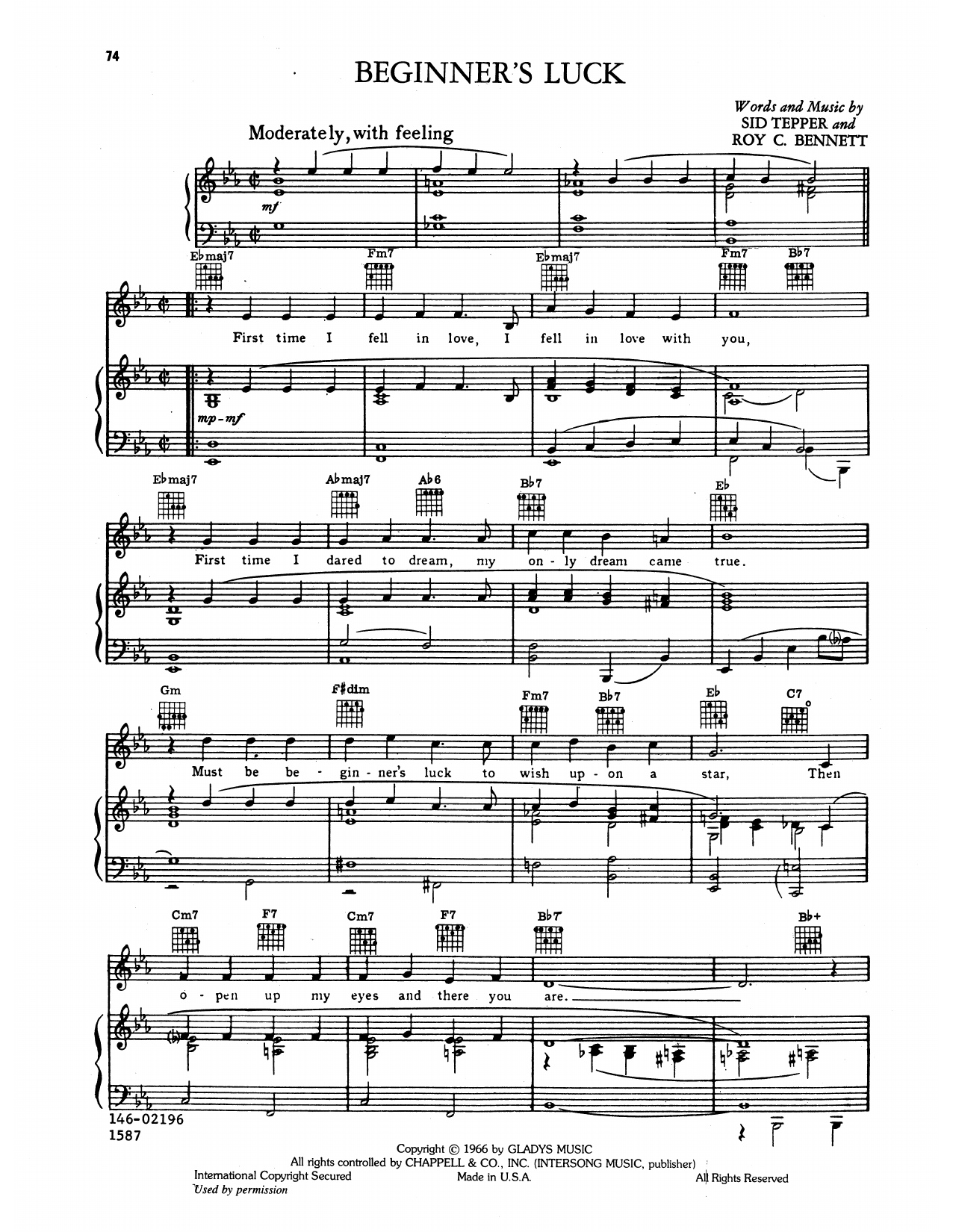 Learn to play Elvis Presley Beginner's Luck sheet music for Piano, Vocal & Guitar Chords (Right-Hand Melody) in minutes. Price: 7.8900$ Elvis Presley Beginner's Luck sheet music notes and chords arranged for Piano, Vocal & Guitar Chords (Right-Hand Melody)