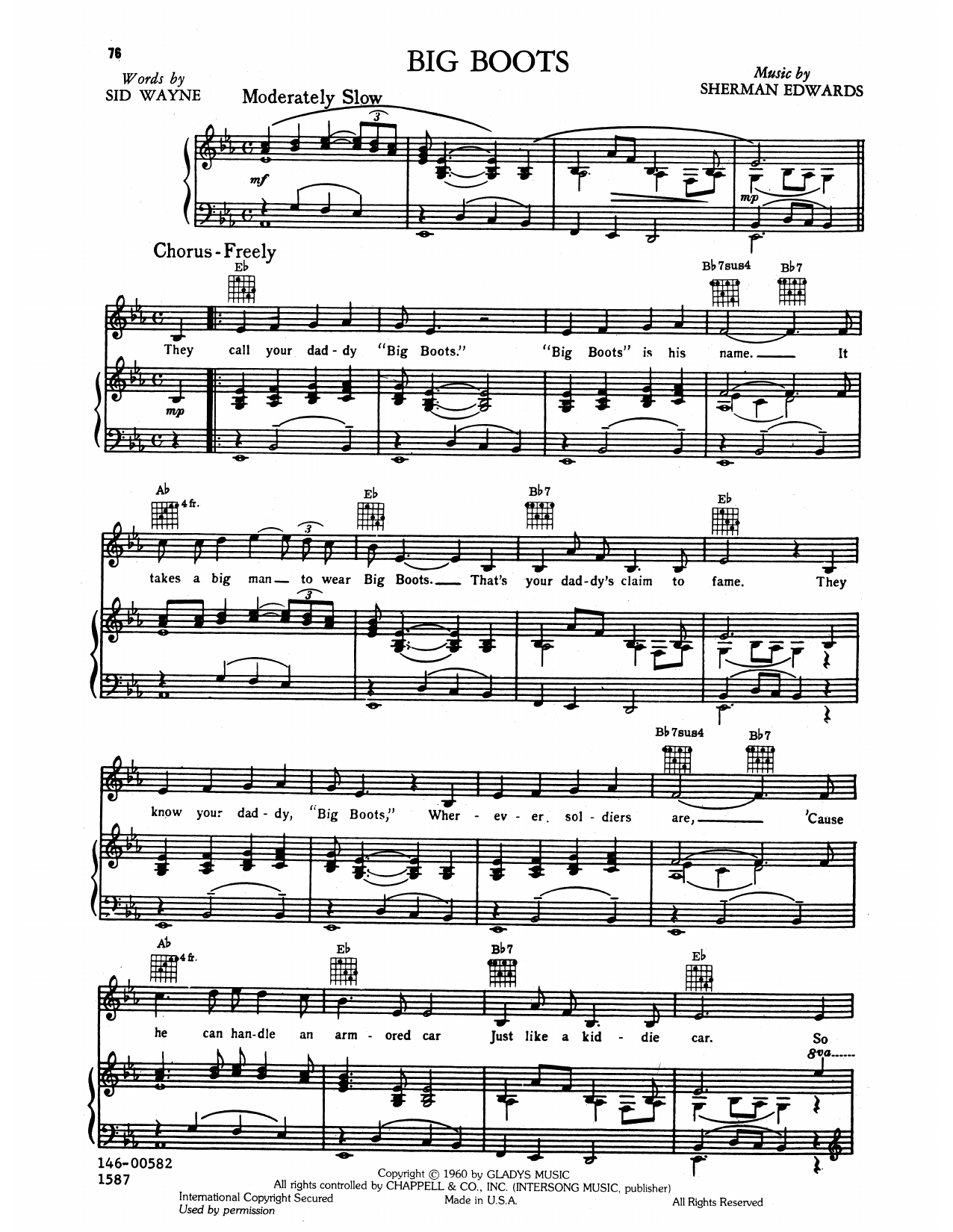 Learn to play Elvis Presley Big Boots sheet music for Piano, Vocal & Guitar Chords (Right-Hand Melody) in minutes. Price: 7.8900$ Elvis Presley Big Boots sheet music notes and chords arranged for Piano, Vocal & Guitar Chords (Right-Hand Melody)