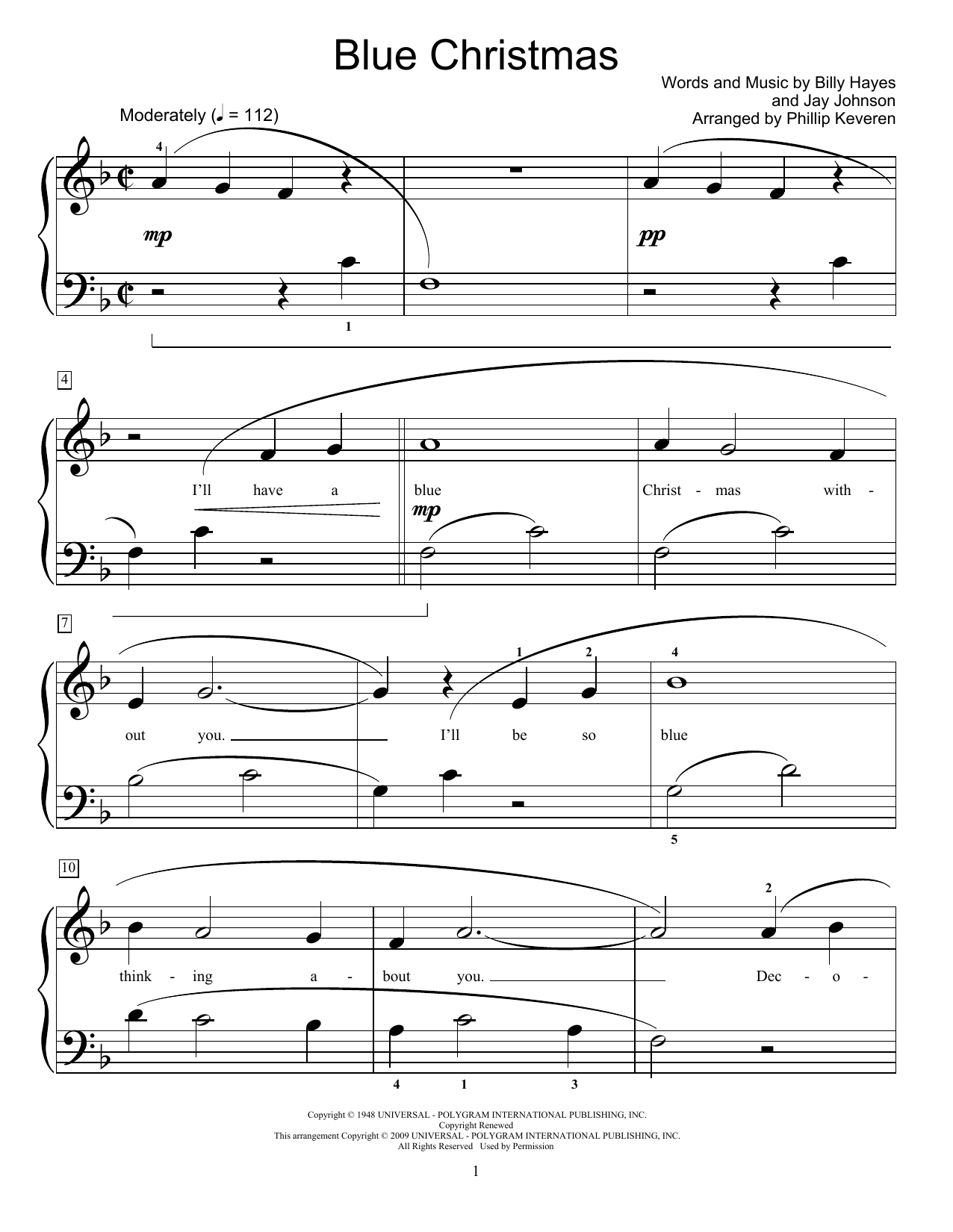 Elvis Presley Blue Christmas sheet music notes and chords. Download Printable PDF.