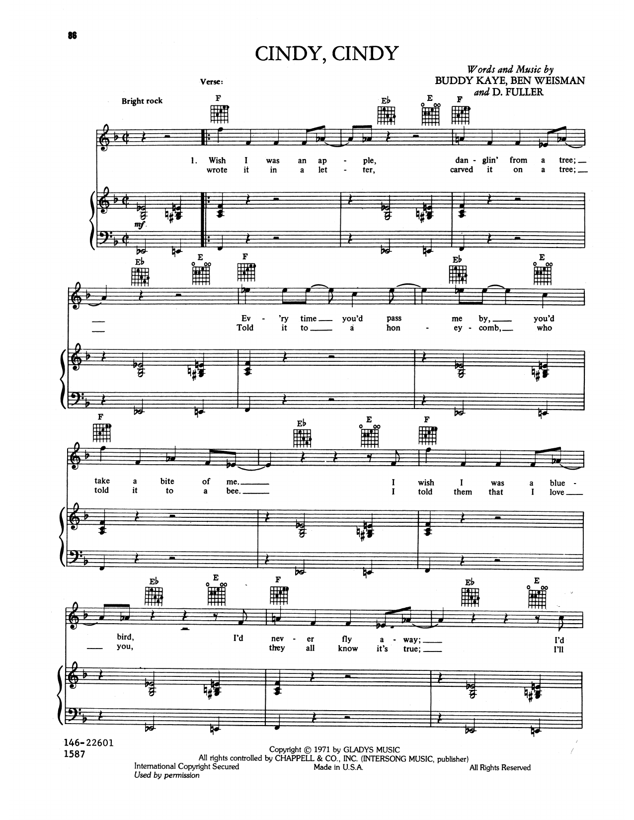 Learn to play Elvis Presley Cindy, Cindy sheet music for Piano, Vocal & Guitar Chords (Right-Hand Melody) in minutes. Price: 7.8900$ Elvis Presley Cindy, Cindy sheet music notes and chords arranged for Piano, Vocal & Guitar Chords (Right-Hand Melody)