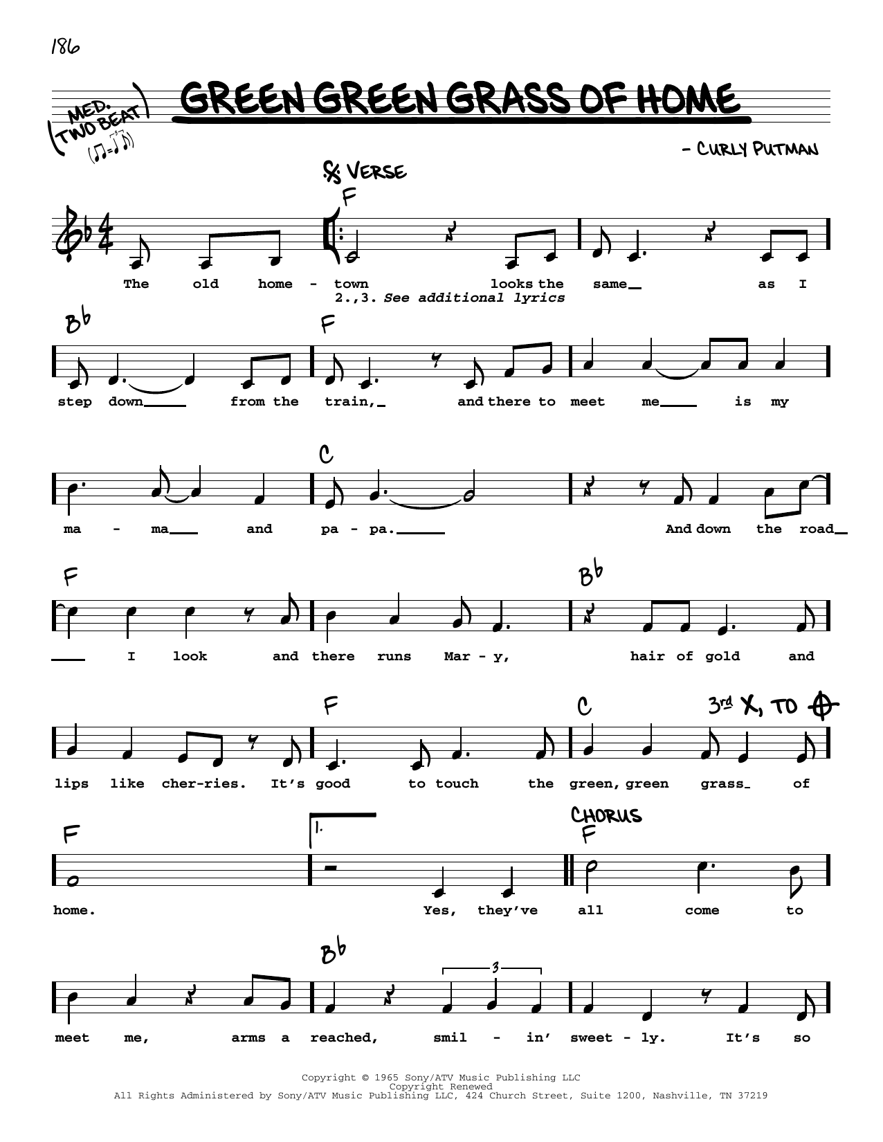 Elvis Presley Green Green Grass Of Home sheet music notes and chords. Download Printable PDF.