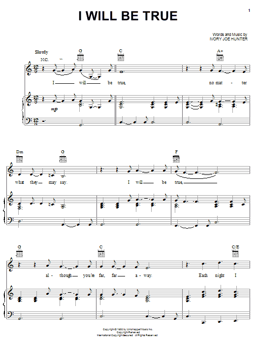 Learn to play Elvis Presley I Will Be True sheet music for Piano, Vocal & Guitar Chords (Right-Hand Melody) in minutes. Price: 7.8900$ Elvis Presley I Will Be True sheet music notes and chords arranged for Piano, Vocal & Guitar Chords (Right-Hand Melody)