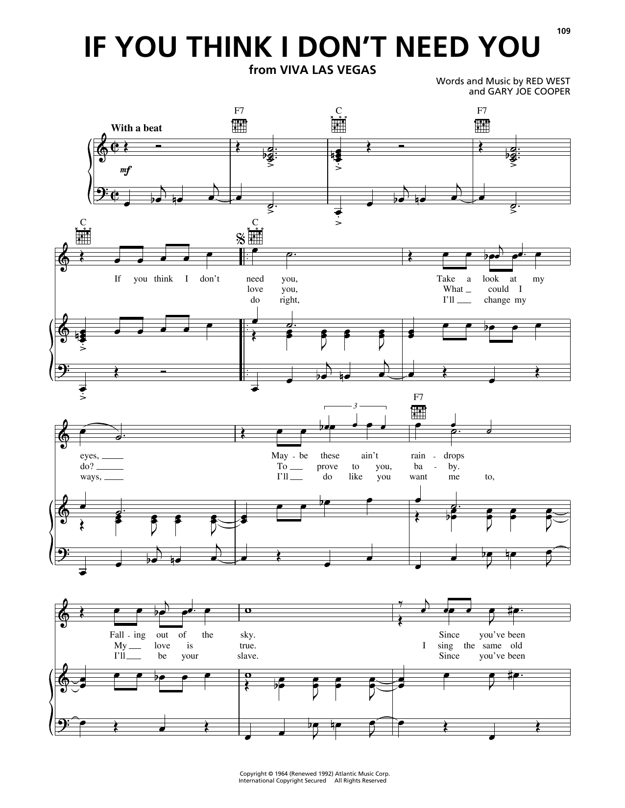 Learn to play Elvis Presley If You Think I Don't Need You sheet music for Piano, Vocal & Guitar Chords (Right-Hand Melody) in minutes. Price: 7.8900$ Elvis Presley If You Think I Don't Need You sheet music notes and chords arranged for Piano, Vocal & Guitar Chords (Right-Hand Melody)