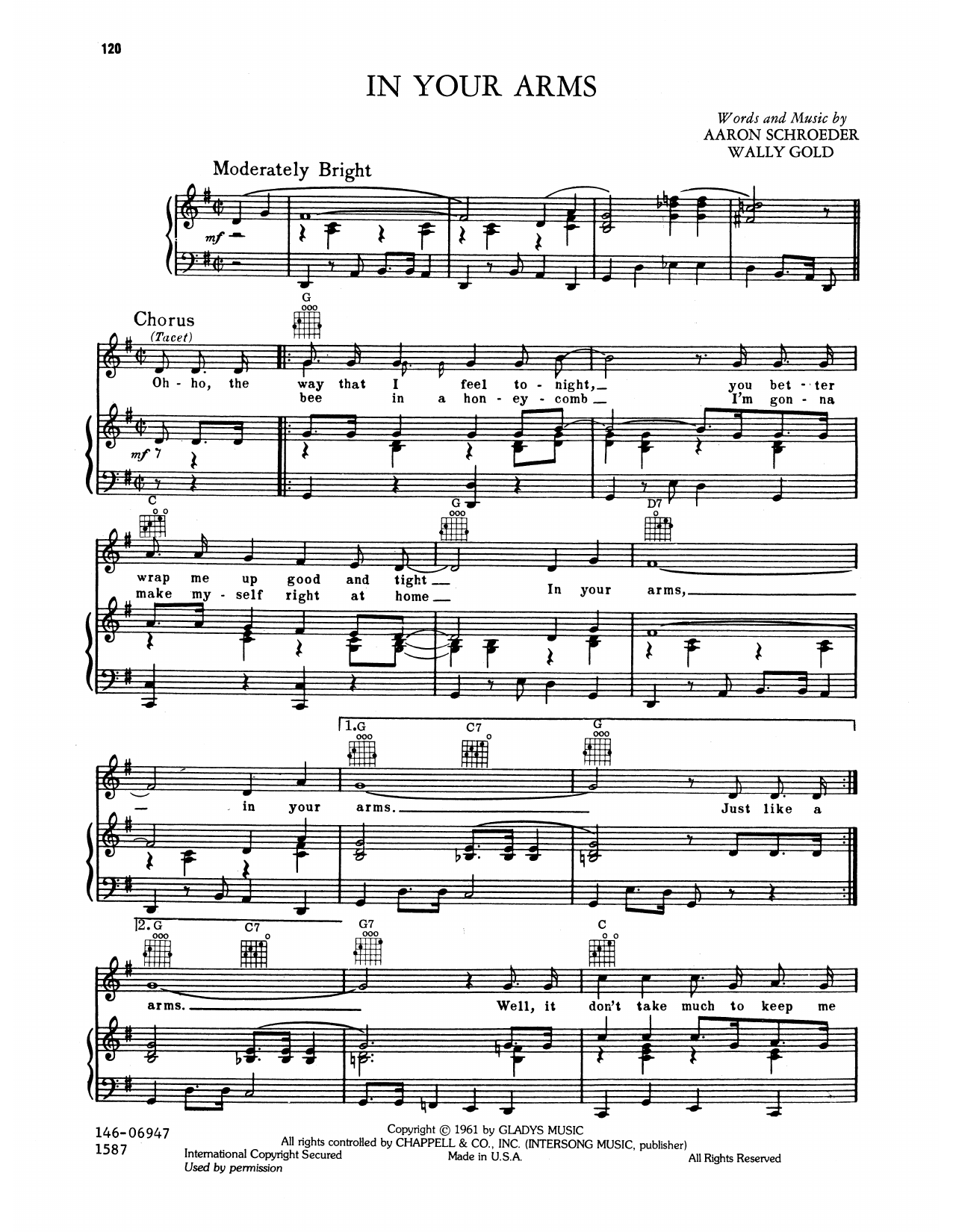 Learn to play Elvis Presley In Your Arms sheet music for Piano, Vocal & Guitar Chords (Right-Hand Melody) in minutes. Price: 7.8900$ Elvis Presley In Your Arms sheet music notes and chords arranged for Piano, Vocal & Guitar Chords (Right-Hand Melody)