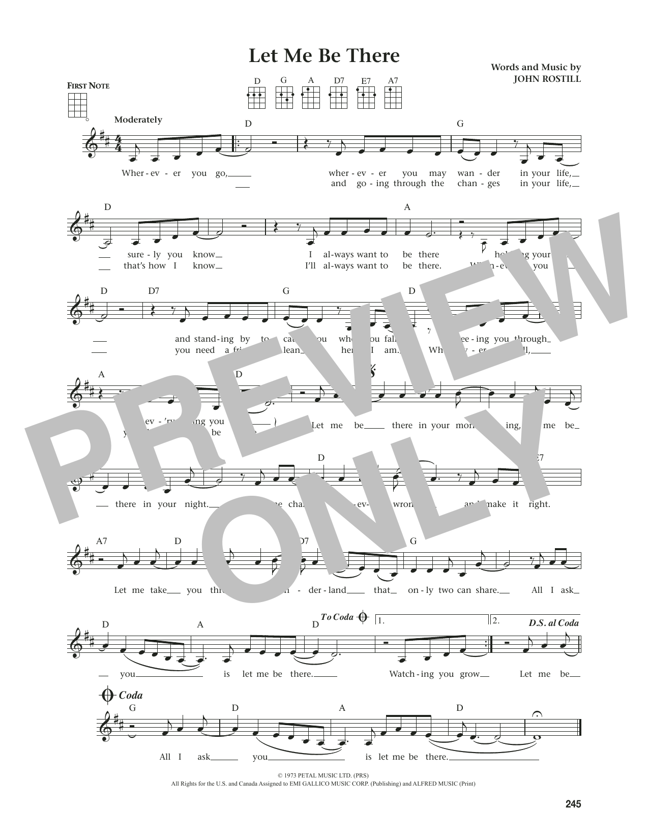 Elvis Presley Let Me Be There (from The Daily Ukulele) (arr. Jim Beloff) sheet music notes and chords. Download Printable PDF.