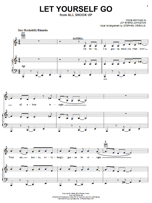 Elvis Presley Let Yourself Go sheet music notes and chords. Download Printable PDF.