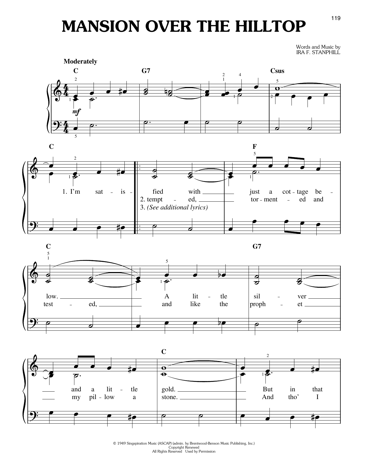 Elvis Presley Mansion Over The Hilltop sheet music notes and chords. Download Printable PDF.