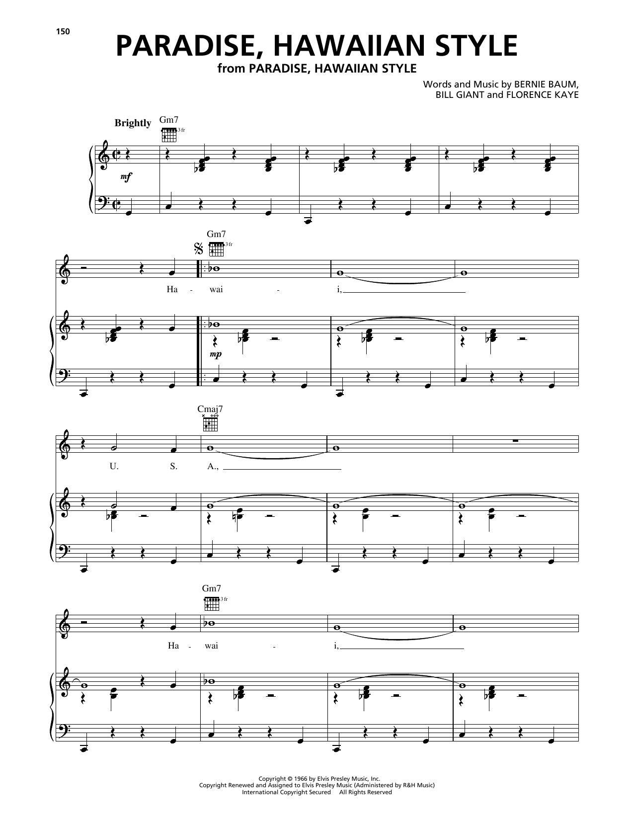 Learn to play Elvis Presley Paradise, Hawaiian Style sheet music for Piano, Vocal & Guitar Chords (Right-Hand Melody) in minutes. Price: 7.8900$ Elvis Presley Paradise, Hawaiian Style sheet music notes and chords arranged for Piano, Vocal & Guitar Chords (Right-Hand Melody)