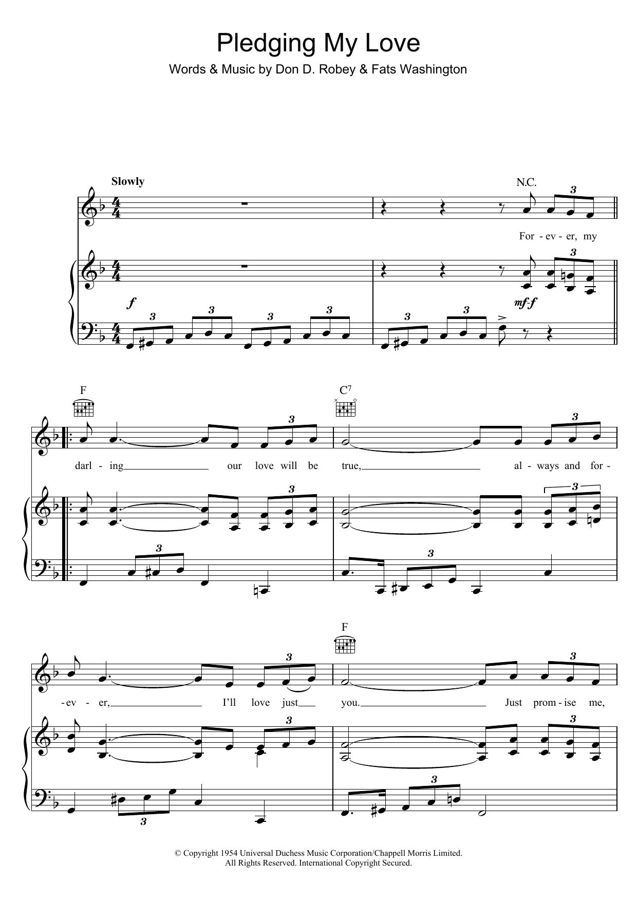 Elvis Presley Pledging My Love sheet music notes and chords. Download Printable PDF.