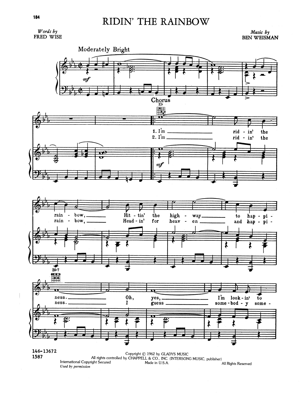 Learn to play Elvis Presley Ridin' The Rainbow sheet music for Piano, Vocal & Guitar Chords (Right-Hand Melody) in minutes. Price: 7.8900$ Elvis Presley Ridin' The Rainbow sheet music notes and chords arranged for Piano, Vocal & Guitar Chords (Right-Hand Melody)