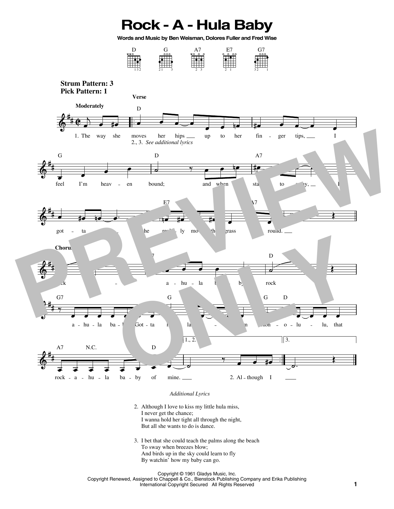 Elvis Presley Rock-A-Hula Baby sheet music notes and chords. Download Printable PDF.