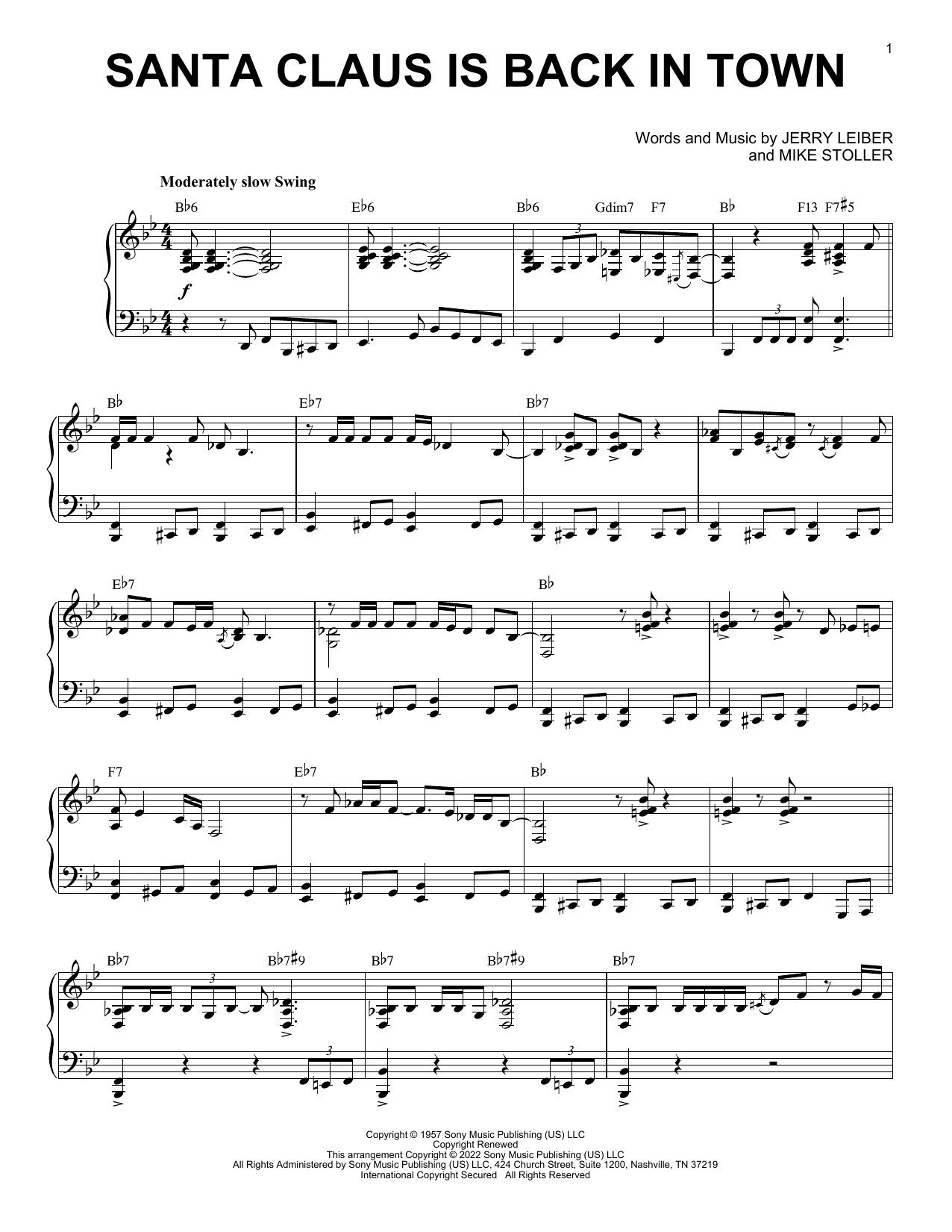 Elvis Presley Santa Claus Is Back In Town (arr. Brent Edstrom) sheet music notes and chords. Download Printable PDF.