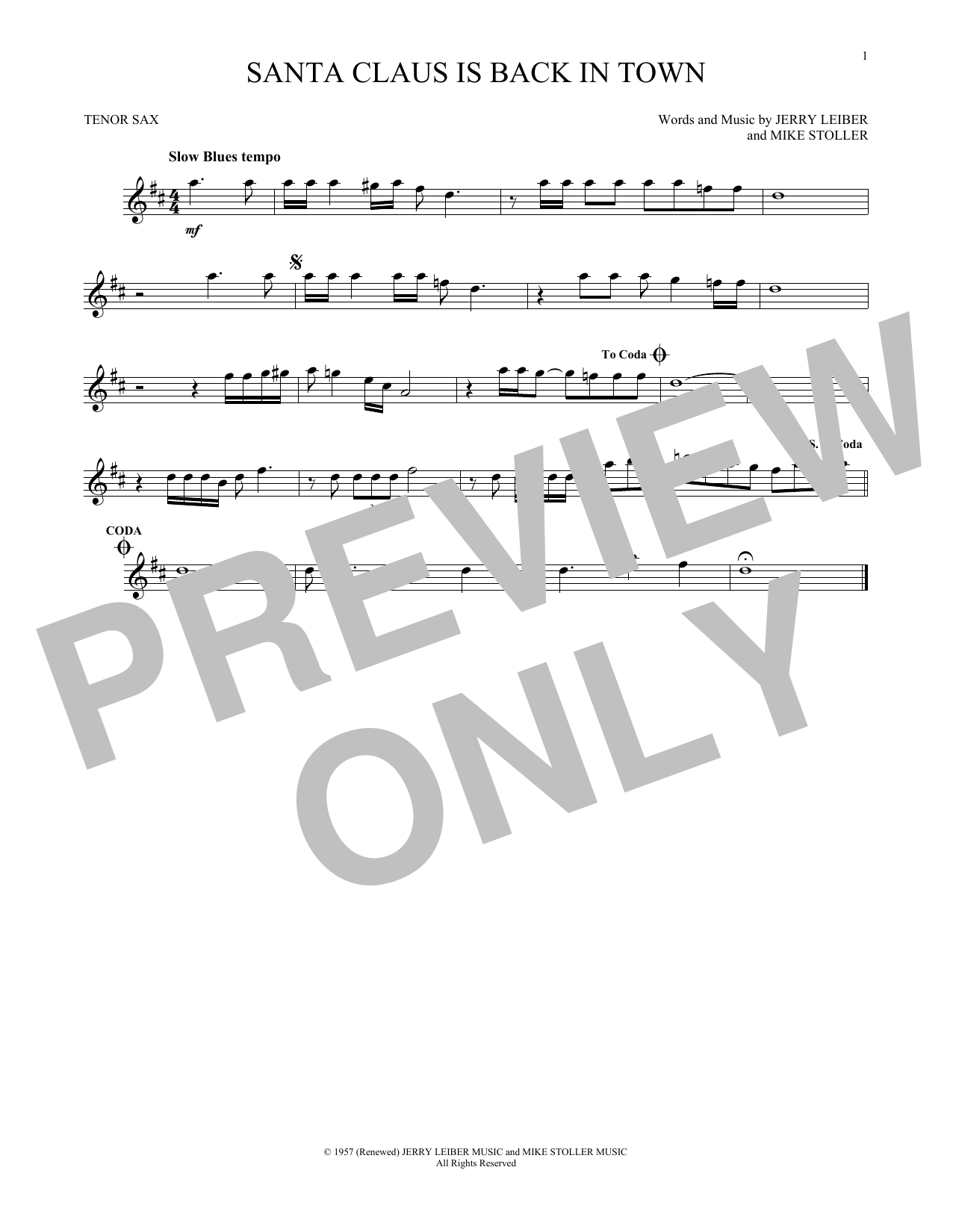 Elvis Presley Santa Claus Is Back In Town sheet music notes and chords. Download Printable PDF.