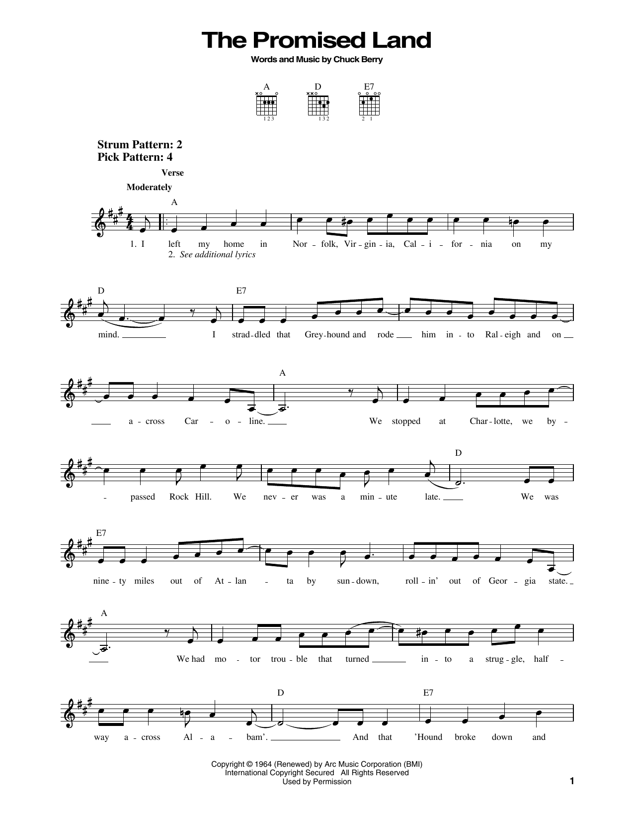 Elvis Presley The Promised Land sheet music notes and chords. Download Printable PDF.