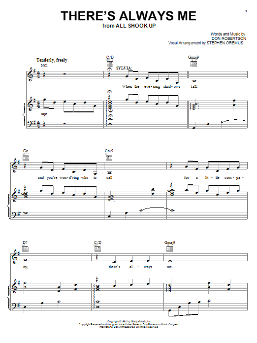 Elvis Presley There's Always Me sheet music notes and chords. Download Printable PDF.