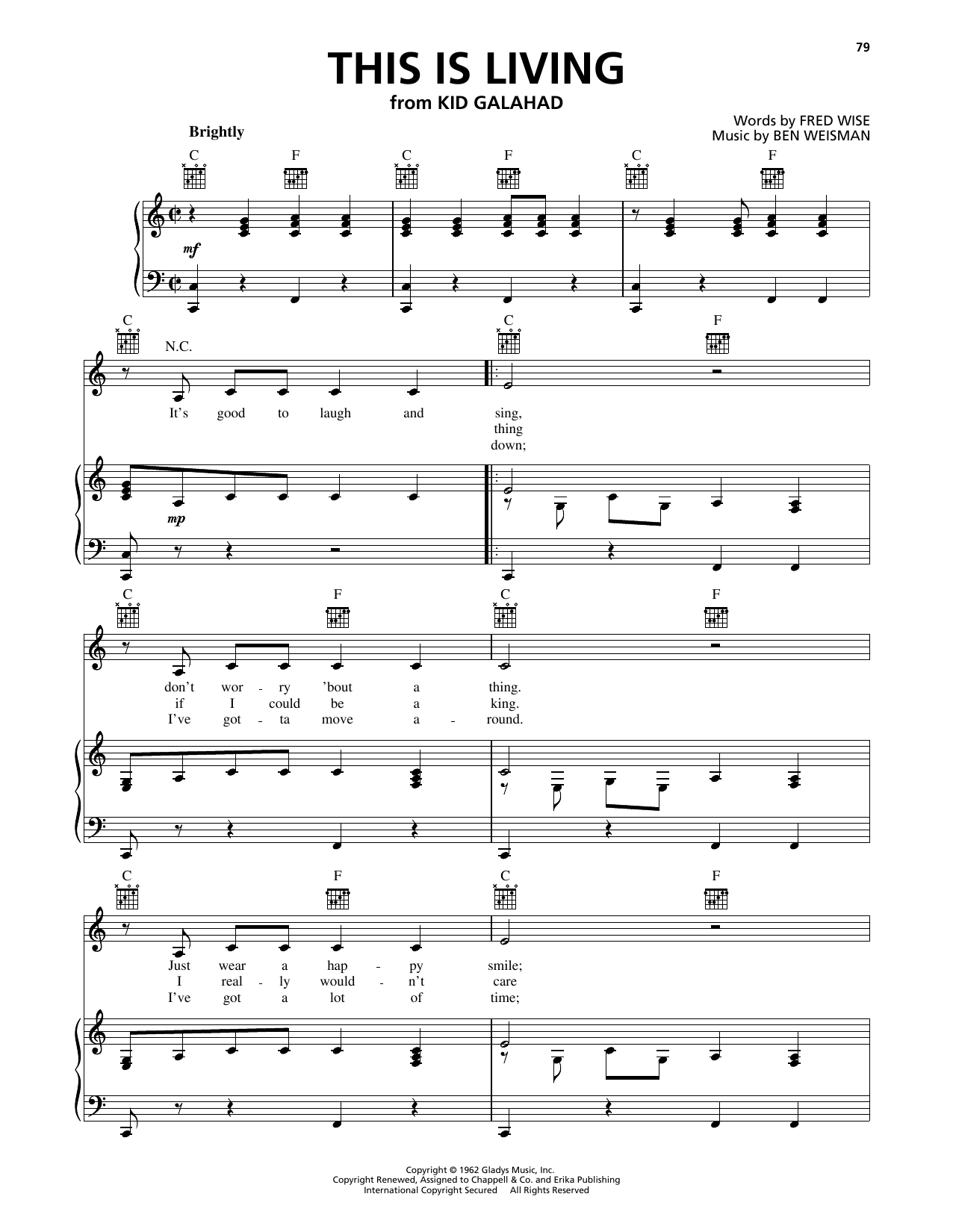 Learn to play Elvis Presley This Is Living sheet music for Piano, Vocal & Guitar Chords (Right-Hand Melody) in minutes. Price: 7.8900$ Elvis Presley This Is Living sheet music notes and chords arranged for Piano, Vocal & Guitar Chords (Right-Hand Melody)