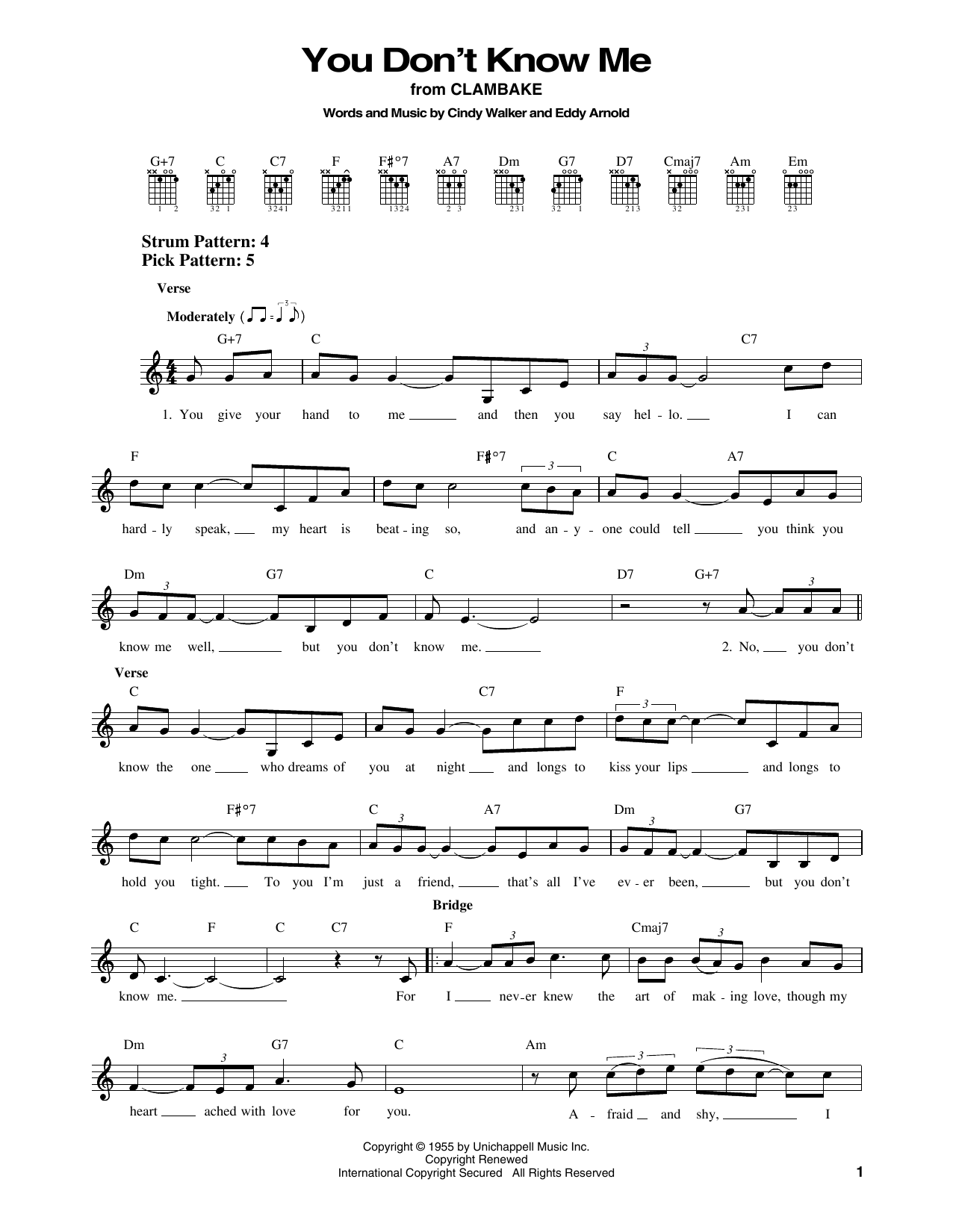 Elvis Presley You Don't Know Me sheet music notes and chords. Download Printable PDF.