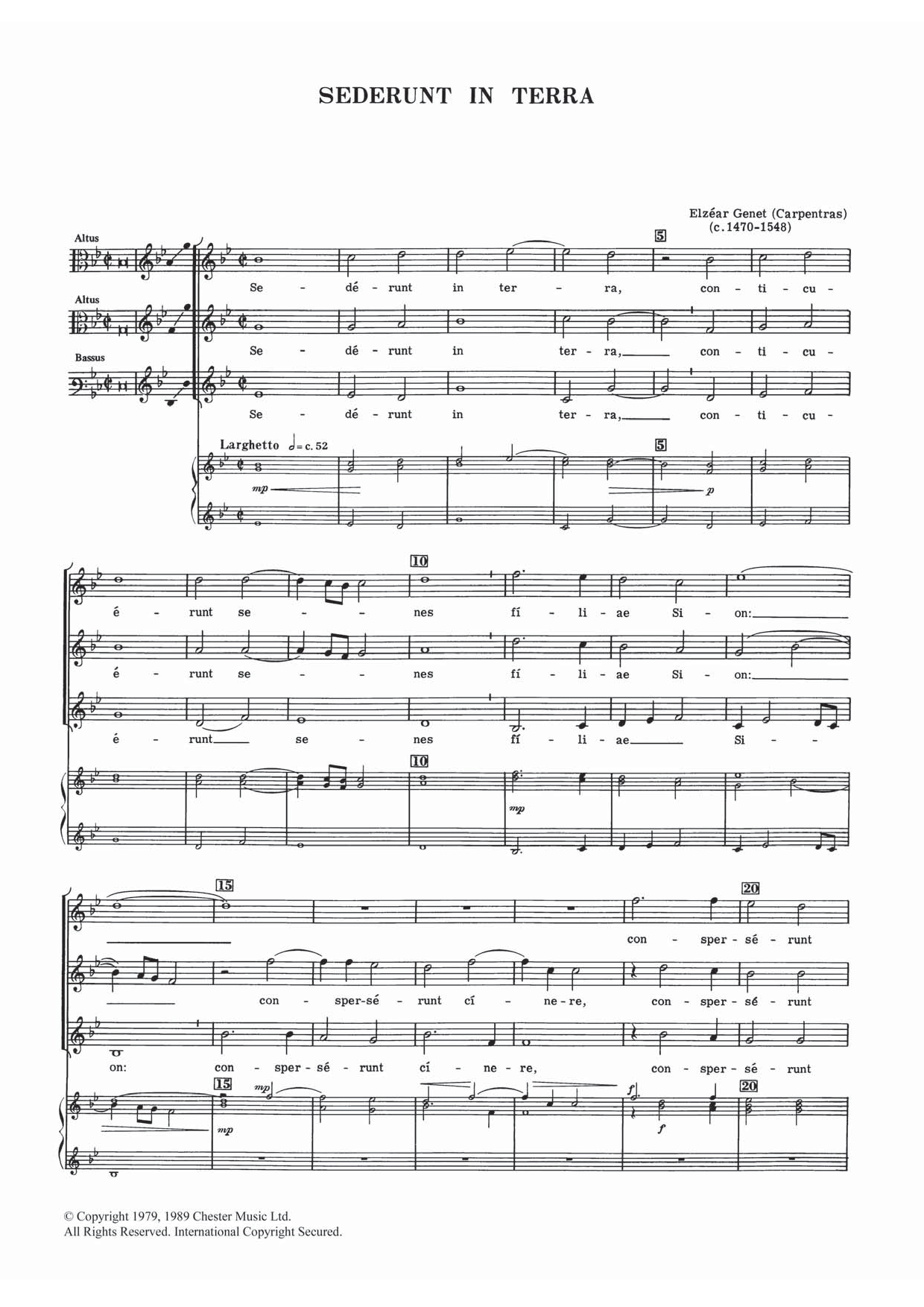 Learn to play Elzear Genet Sederunt In Terra sheet music for Piano, Vocal & Guitar Chords in minutes. Price: 7.8900$ Elzear Genet Sederunt In Terra sheet music notes and chords arranged for Piano, Vocal & Guitar Chords