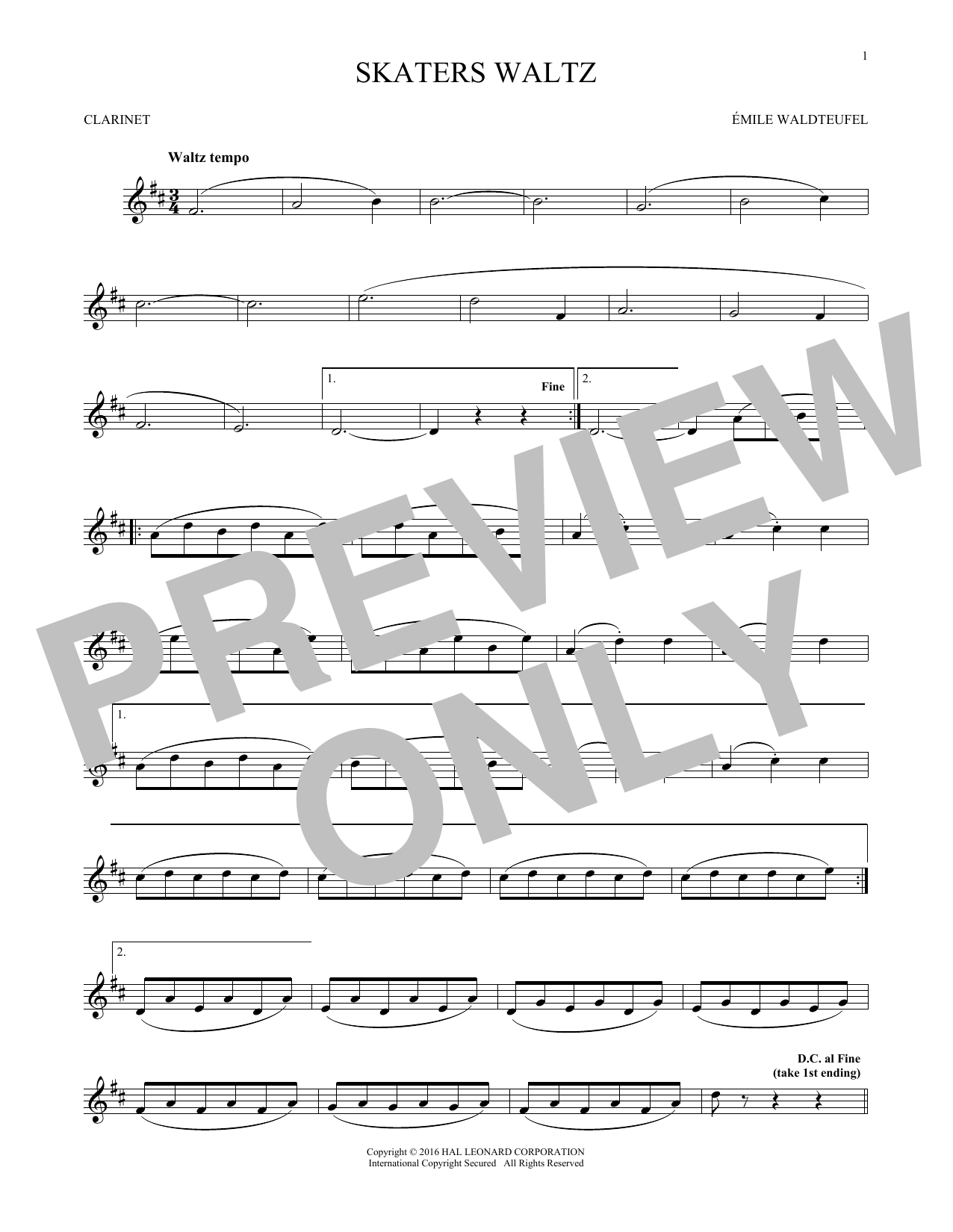 Emil Waldteufel The Skaters (Waltz) sheet music notes and chords. Download Printable PDF.