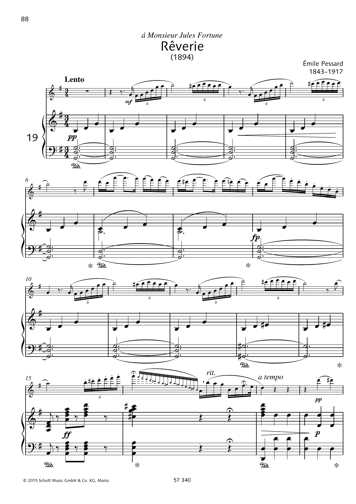 Learn to play Emile Pessard Reverie sheet music for Woodwind Solo in minutes. Price: 4.4900$ Emile Pessard Reverie sheet music notes and chords arranged for Woodwind Solo