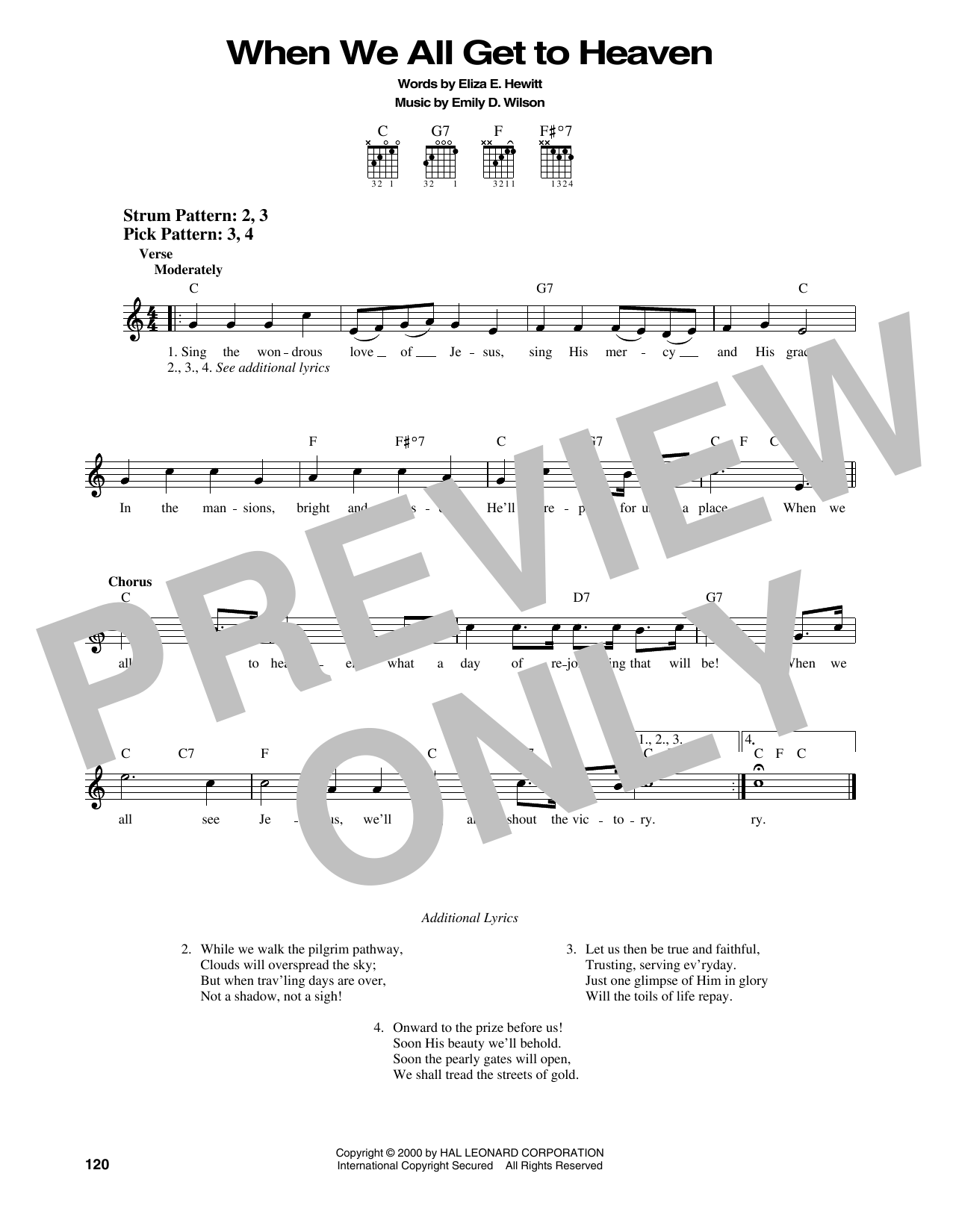 Emily D. Wilson When We All Get To Heaven sheet music notes and chords. Download Printable PDF.