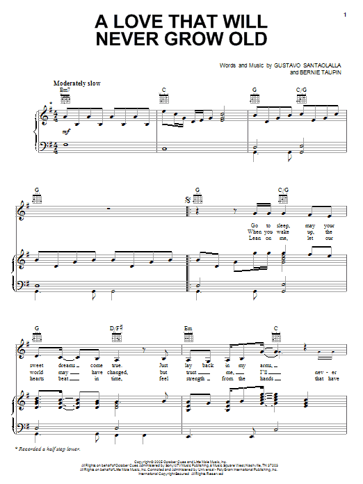 Learn to play Emmylou Harris A Love That Will Never Grow Old sheet music for Piano, Vocal & Guitar Chords in minutes. Price: 7.8900$ Emmylou Harris A Love That Will Never Grow Old sheet music notes and chords arranged for Piano, Vocal & Guitar Chords