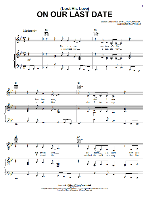 Learn to play Emmylou Harris (Lost Her Love) On Our Last Date sheet music for Piano, Vocal & Guitar Chords (Right-Hand Melody) in minutes. Price: 7.8900$ Emmylou Harris (Lost Her Love) On Our Last Date sheet music notes and chords arranged for Piano, Vocal & Guitar Chords (Right-Hand Melody)