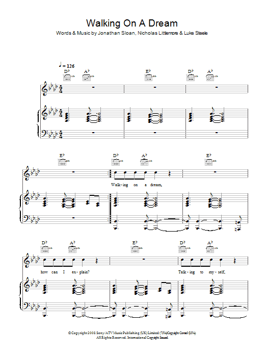 Empire Of The Sun Walking On A Dream sheet music notes and chords. Download Printable PDF.