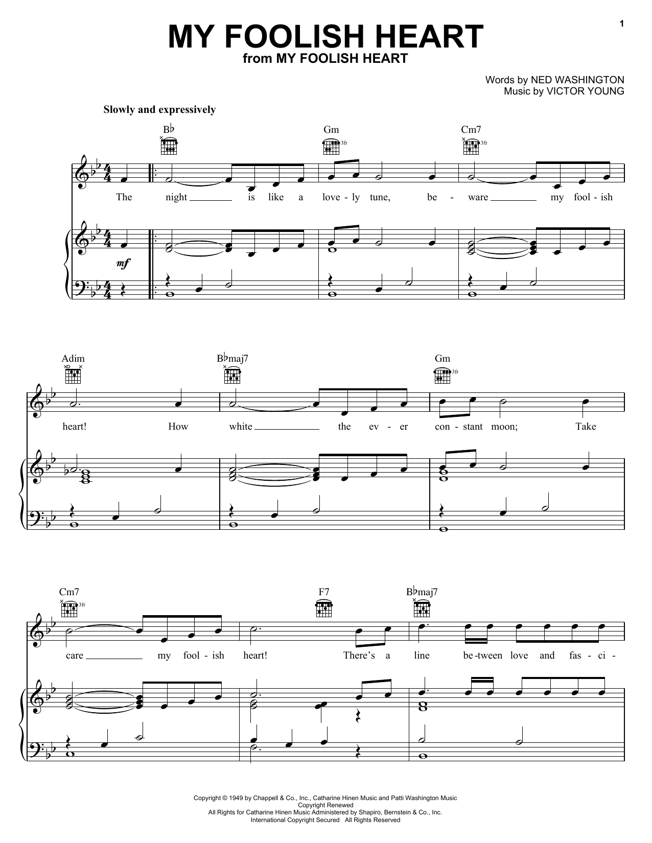 Engelbert Humperdinck My Foolish Heart sheet music notes and chords. Download Printable PDF.