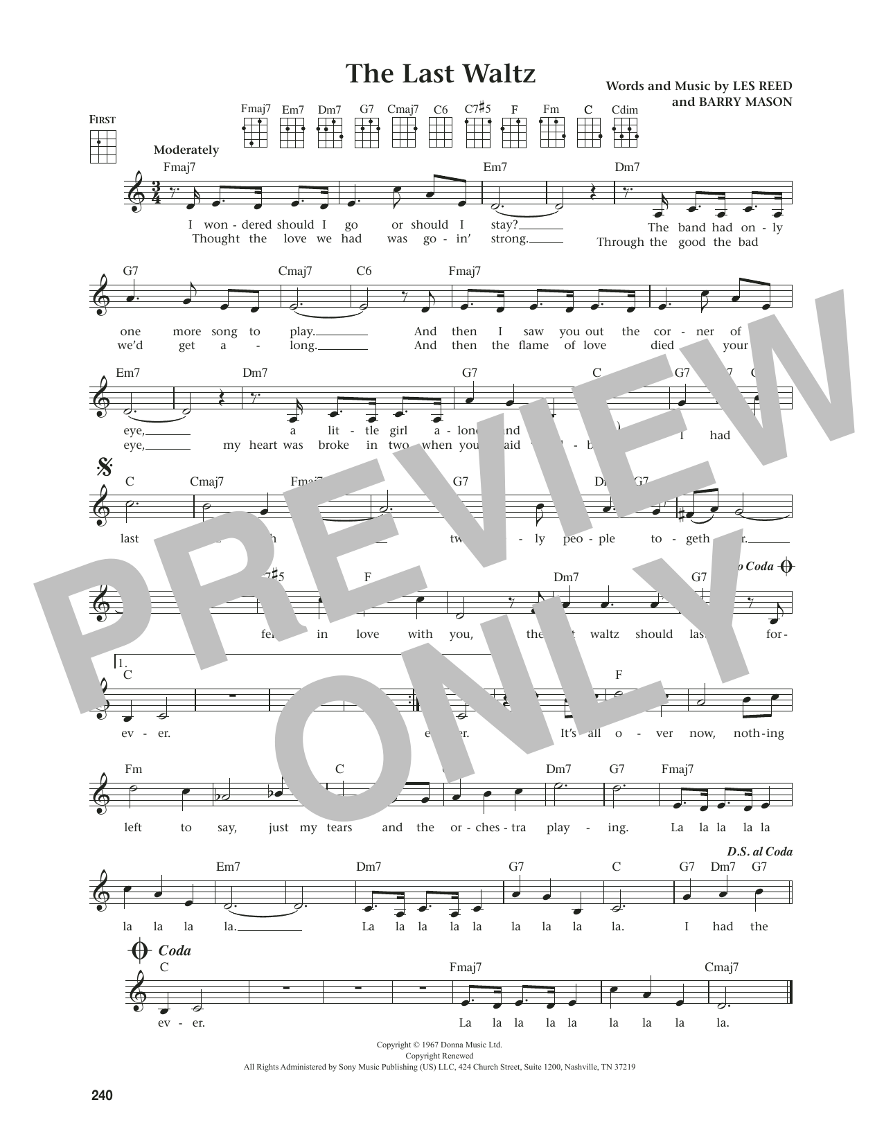 Engelbert Humperdinck The Last Waltz (from The Daily Ukulele) (arr. Jim Beloff) sheet music notes and chords. Download Printable PDF.