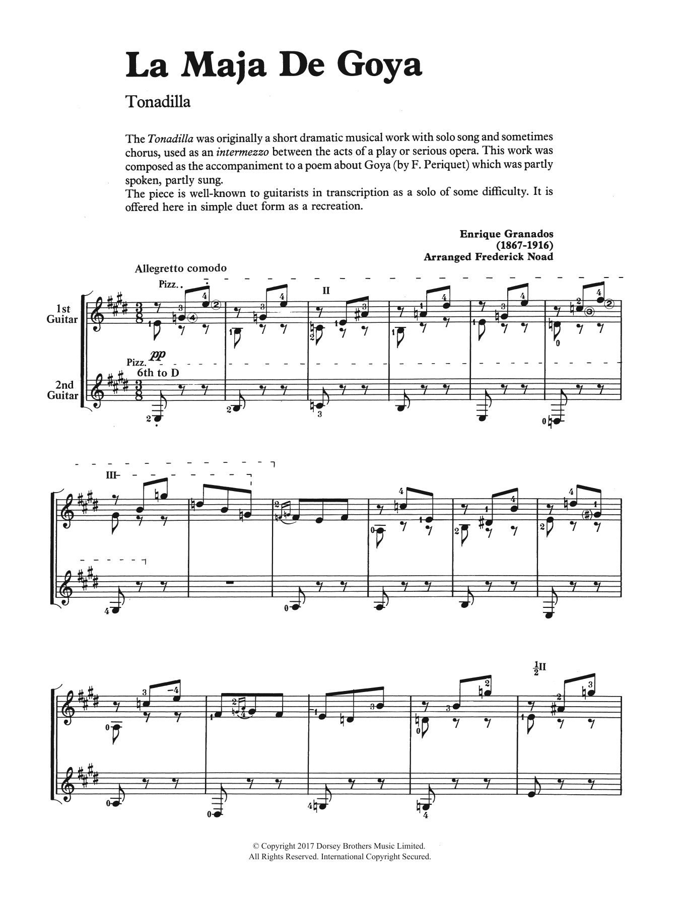 Enrique Granados La Maja De Goya sheet music notes and chords. Download Printable PDF.