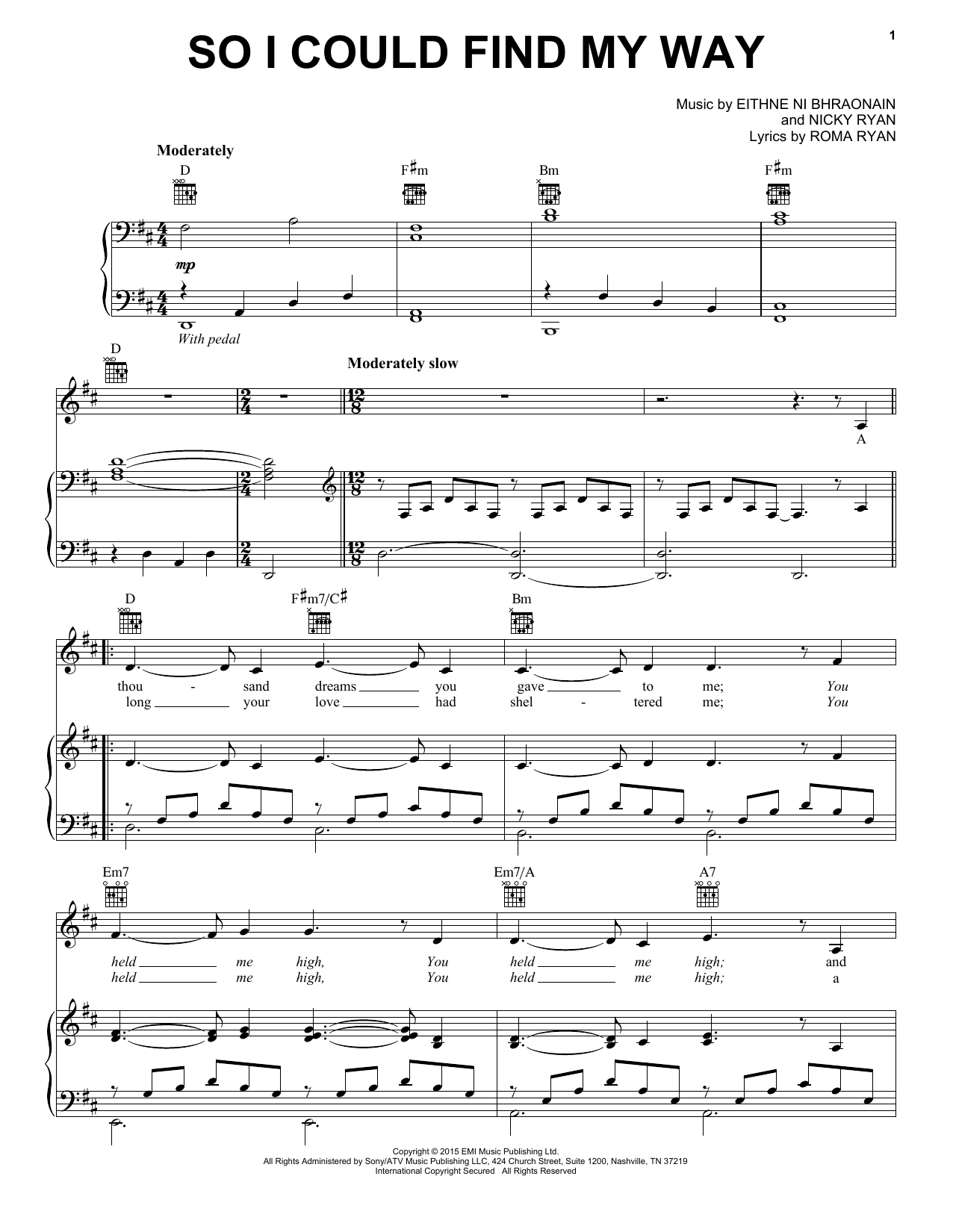 Enya So I Could Find My Way sheet music notes and chords. Download Printable PDF.