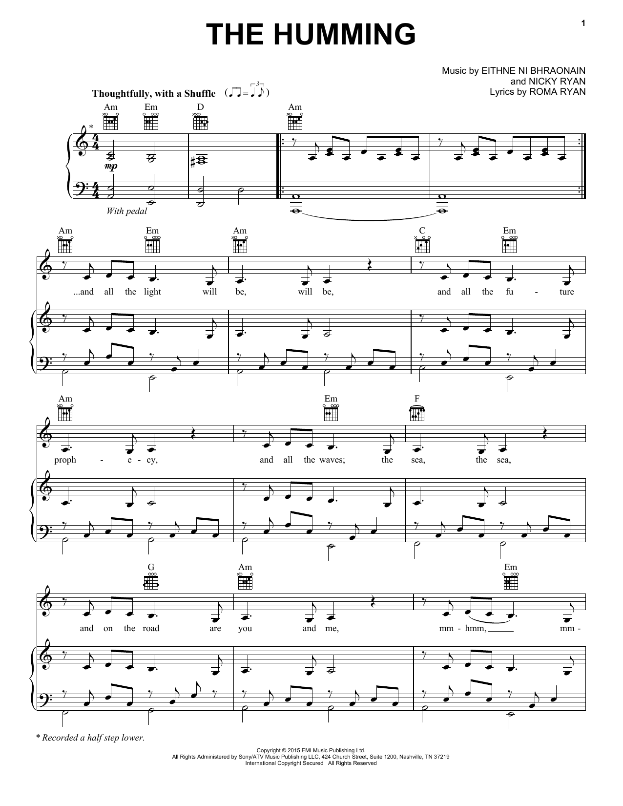 Learn to play Enya The Humming sheet music for Piano, Vocal & Guitar Chords (Right-Hand Melody) in minutes. Price: 7.8900$ Enya The Humming sheet music notes and chords arranged for Piano, Vocal & Guitar Chords (Right-Hand Melody)